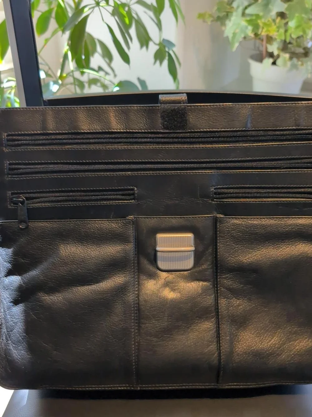 Nwot Wilson's Black leather briefcase with multiple compartments, strap & lock